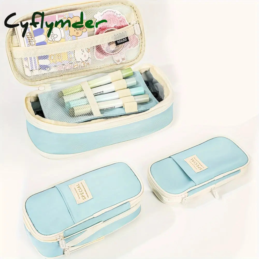 Cyflymder 1Pc Expandable Pencil Case With Compartments Large Capacity Cases Bag Pouch Portable