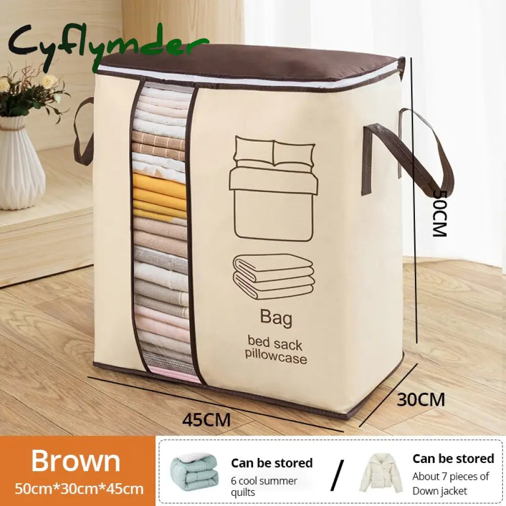 Cyflymder 1Pc Futon Storage Bag Non-Woven Fabrics Transparent Visual Window For Quilt Household