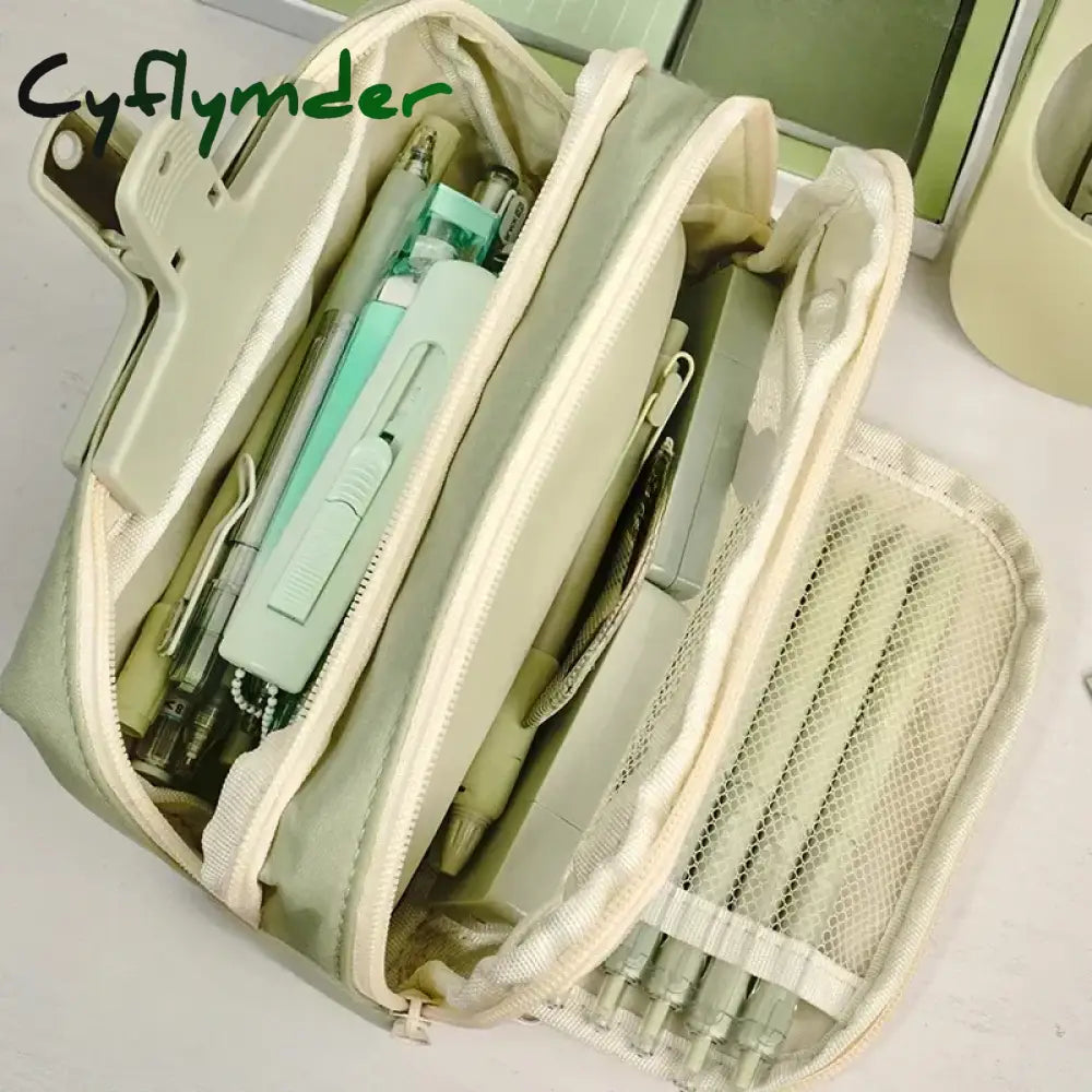 Cyflymder 1Pc Kawaii Girl Pencil Cases Large Capacity Aesthetic Bag Schoo Stationery Holder Zipper