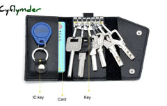 Cyflymder 1Pc Leather Keychain Men Women Key Holder Organizer Pouch Cow Split Car Wallet