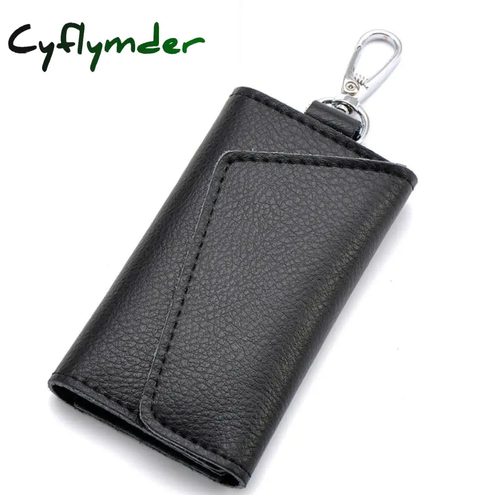 Cyflymder 1Pc Leather Keychain Men Women Key Holder Organizer Pouch Cow Split Car Wallet