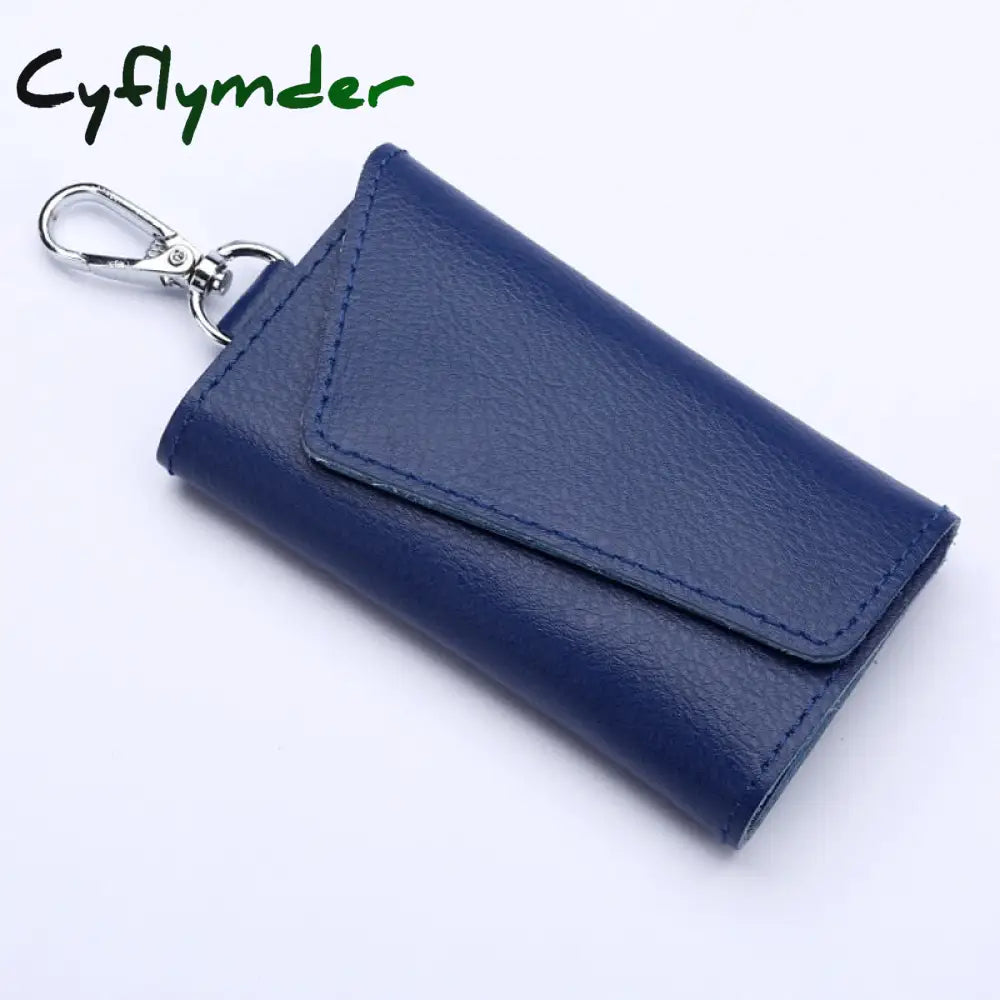 Cyflymder 1Pc Leather Keychain Men Women Key Holder Organizer Pouch Cow Split Car Wallet