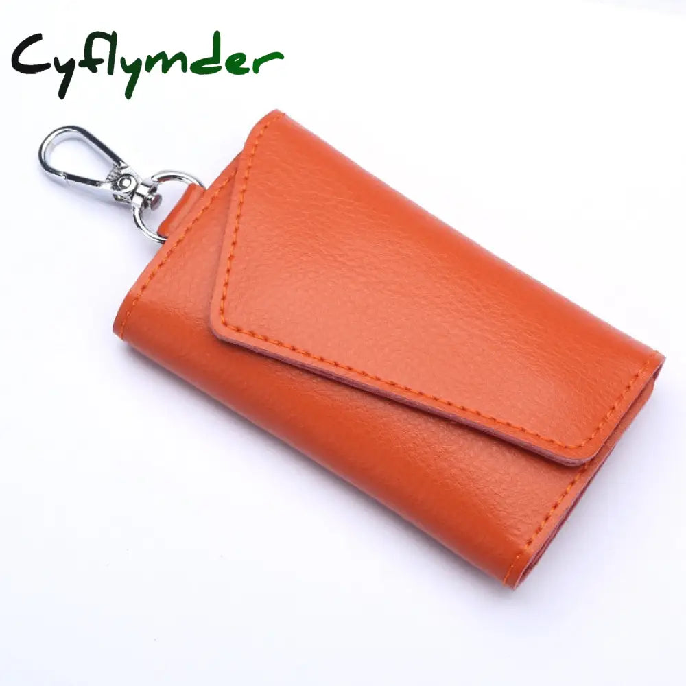 Cyflymder 1Pc Leather Keychain Men Women Key Holder Organizer Pouch Cow Split Car Wallet