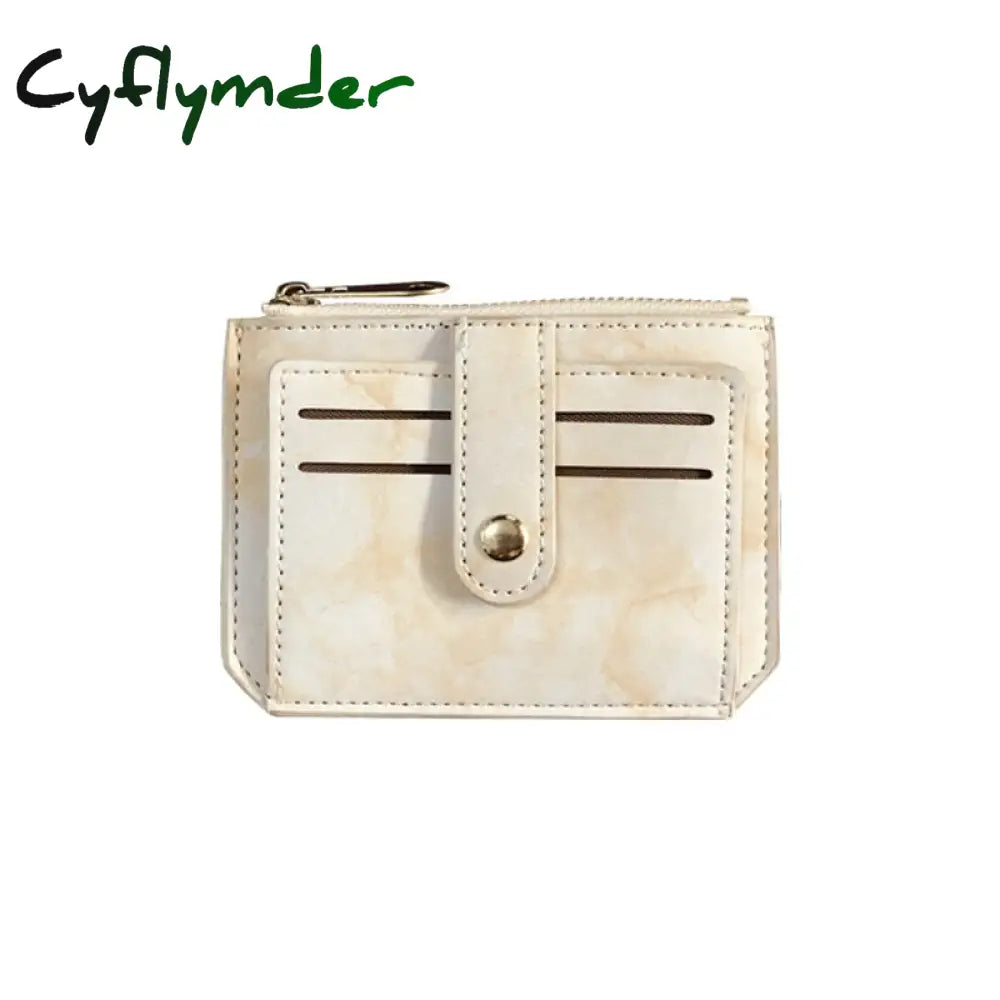 Cyflymder 1Pc Mini Pu Leather Credit Card Holder Cover Zipper Hasp Women Men Small Ultra-Thin