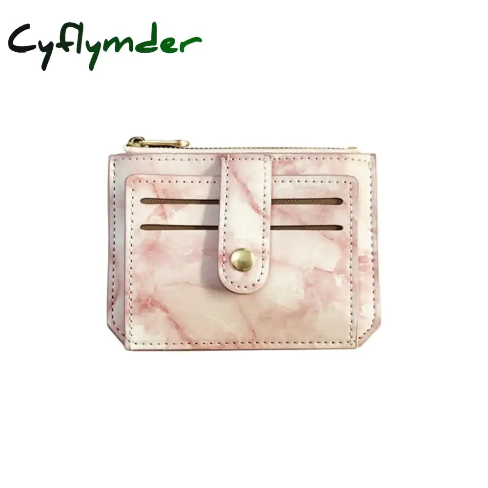 Cyflymder 1Pc Mini Pu Leather Credit Card Holder Cover Zipper Hasp Women Men Small Ultra-Thin