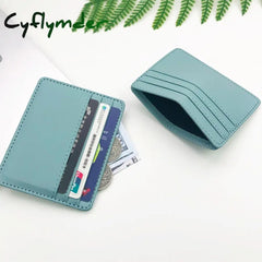 Cyflymder 1Pc Pu Leather Id Card Holder Candy Color Bank Credit Box Multi Slot Slim Case Wallet