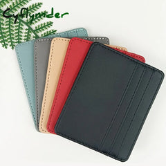 Cyflymder 1Pc Pu Leather Id Card Holder Candy Color Bank Credit Box Multi Slot Slim Case Wallet