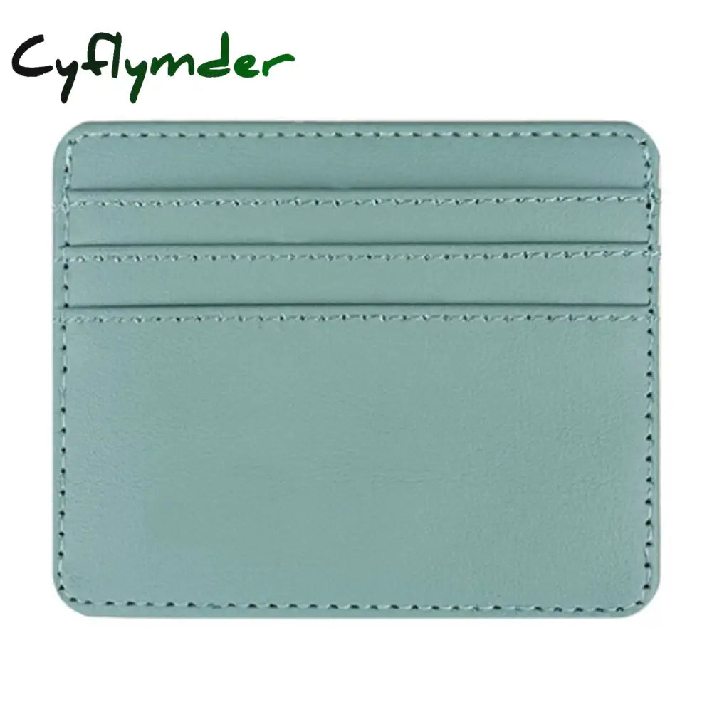 Cyflymder 1Pc Pu Leather Id Card Holder Candy Color Bank Credit Box Multi Slot Slim Case Wallet