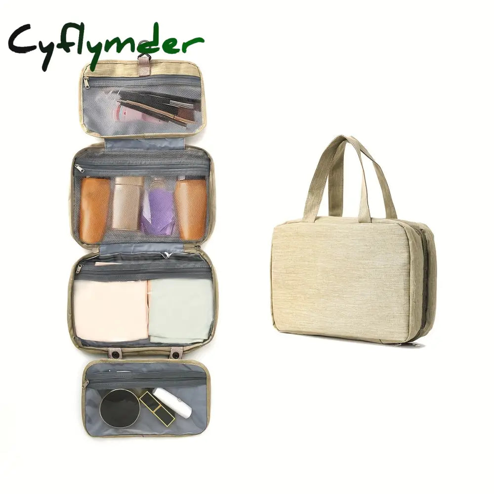 Cyflymder 1Pc Waterproof Folding Toiletry Bag Multi Functional Wet And Dry Separation Cosmetics