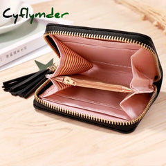 Cyflymder 1Pc Women Small Wallet Ladies Mini Tassel Cute Girl Short Zipper Lovely Pu Leather Coin