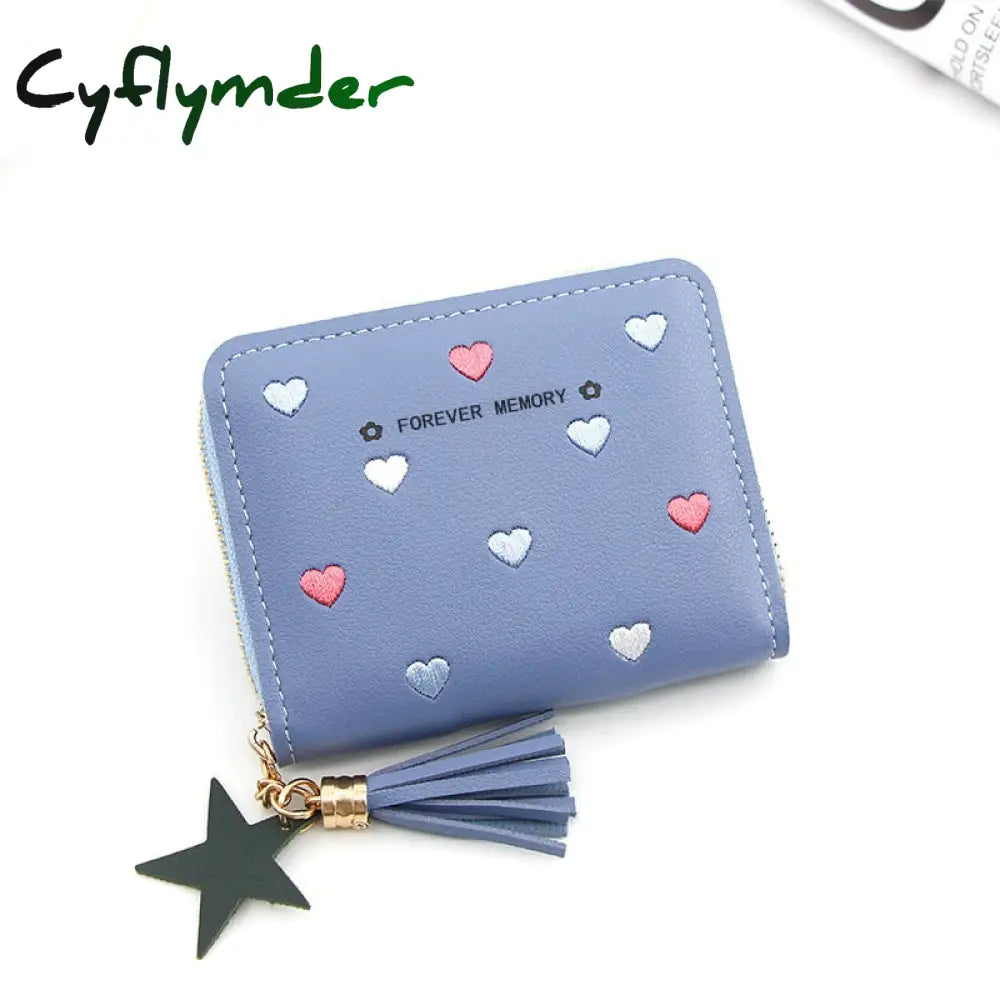 Cyflymder 1Pc Women Small Wallet Ladies Mini Tassel Cute Girl Short Zipper Lovely Pu Leather Coin