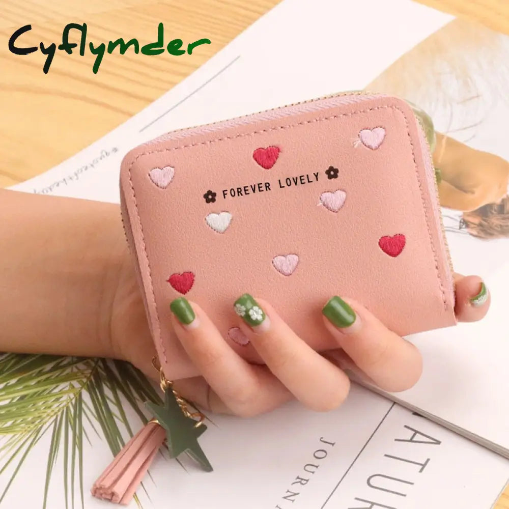 Cyflymder 1Pc Women Small Wallet Ladies Mini Tassel Cute Girl Short Zipper Lovely Pu Leather Coin