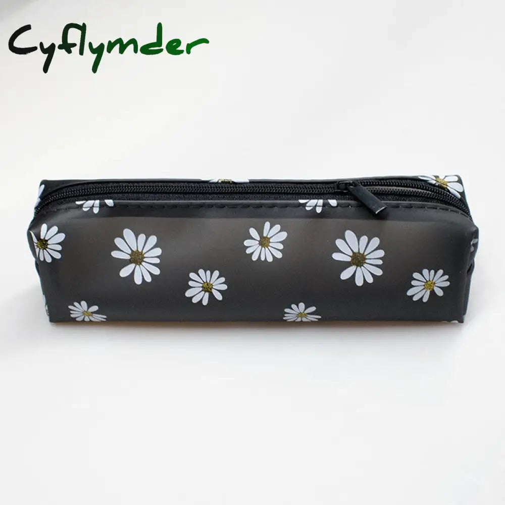 Cyflymder 1Pcs Kawaii Transparent Pencil Case Daisy Gift Estuches School Box Pencilcase Bag