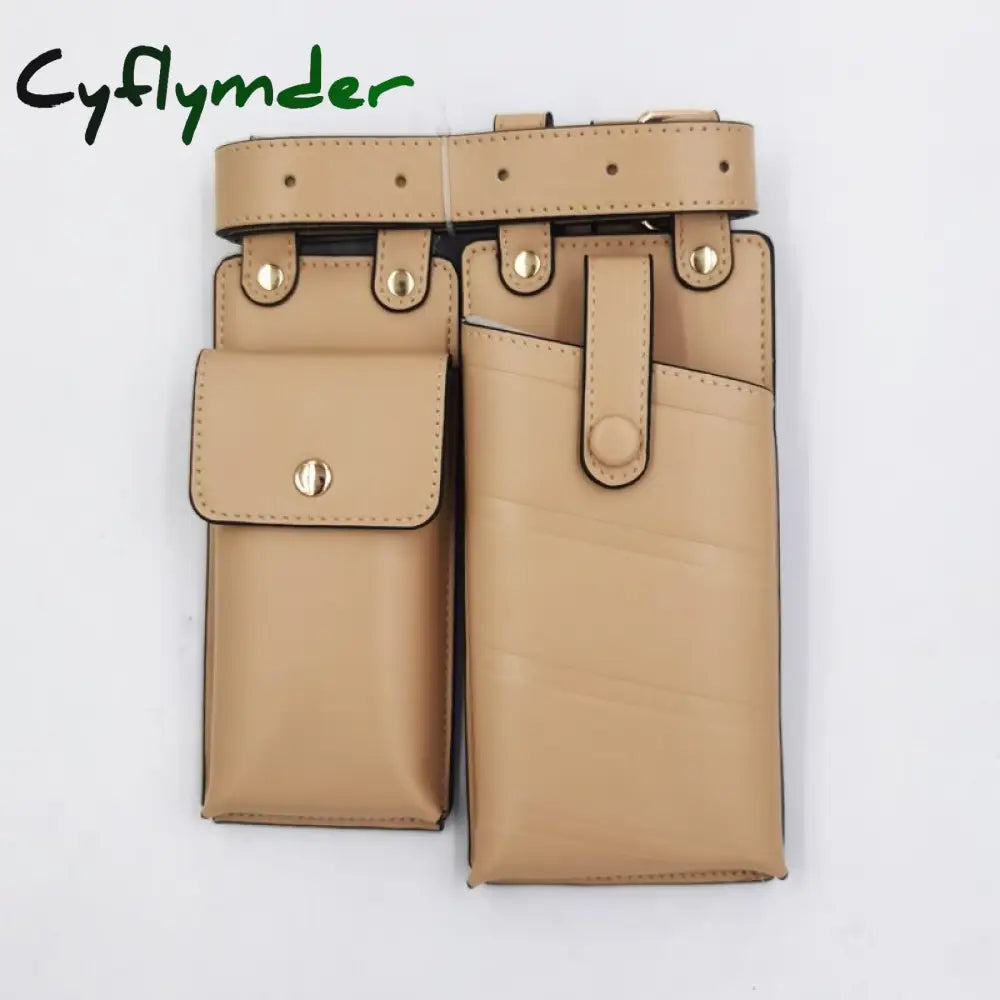 Cyflymder 2 Pcs Women Waist Bag Hip Hop Leather Belt Bags Tactical Crossbody Chest Female Fanny