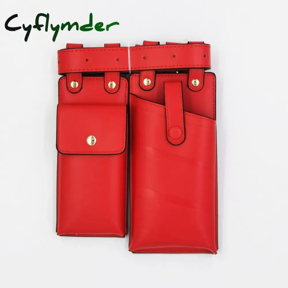 Cyflymder 2 Pcs Women Waist Bag Hip Hop Leather Belt Bags Tactical Crossbody Chest Female Fanny