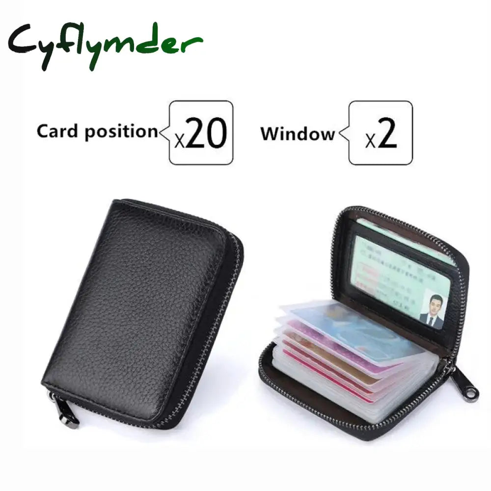 Cyflymder 20 Detents Cards Holders Pu Business Bank Credit Bus Id Card Holder Cover Coin Pouch Anti