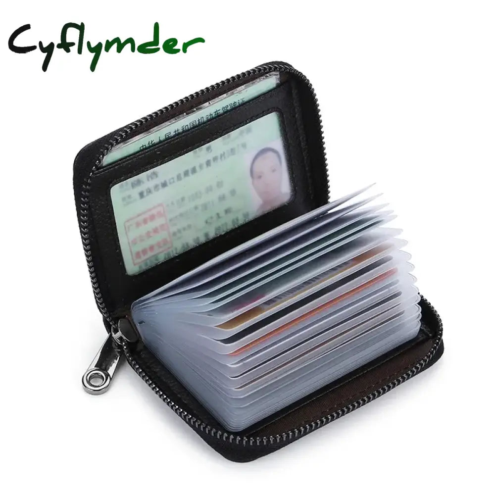 Cyflymder 20 Detents Cards Holders Pu Business Bank Credit Bus Id Card Holder Cover Coin Pouch Anti