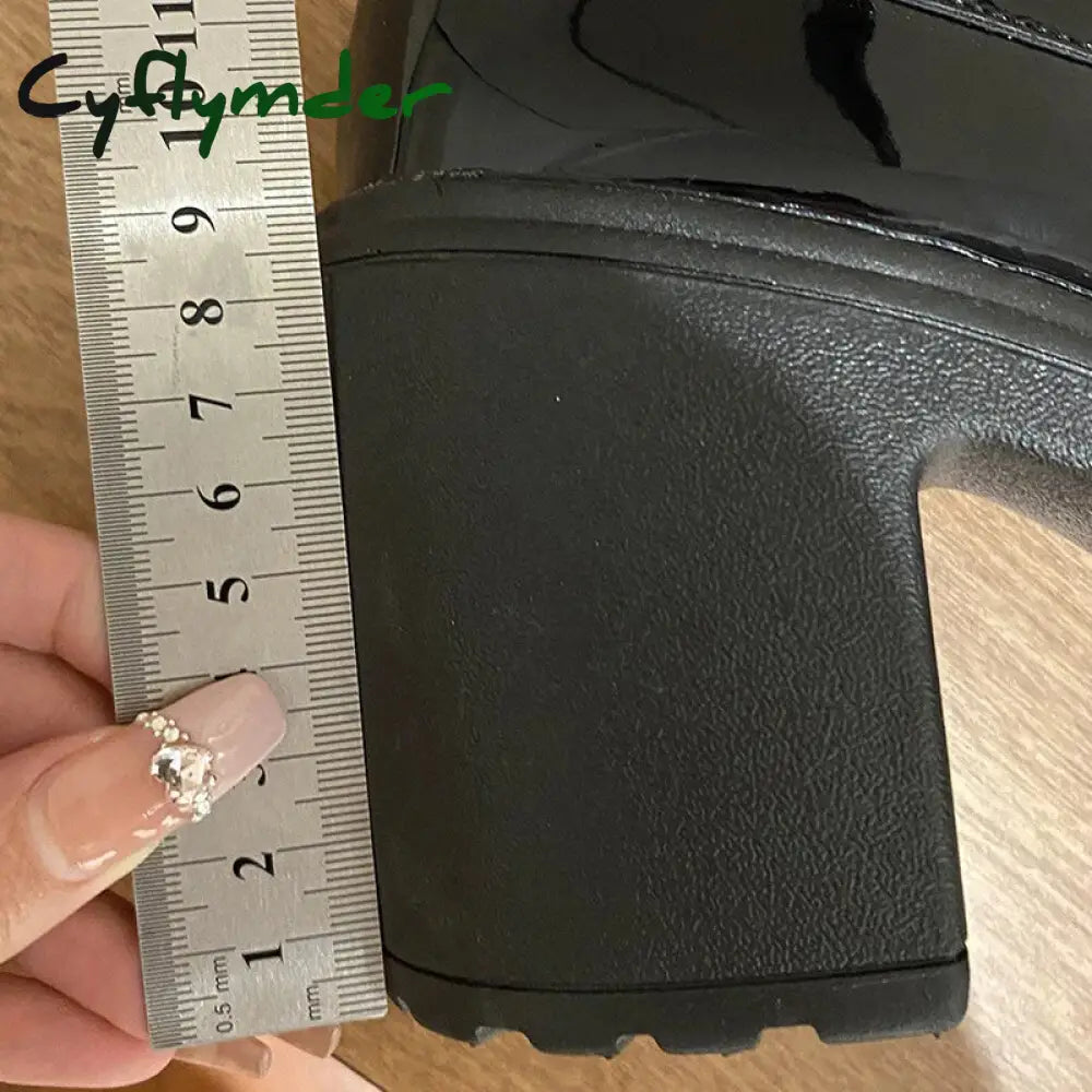Cyflymder 2024 Hot Sale High Heels Loafers Women Shoes Retro Chunky Pumps Woman Uniform College