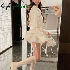 Cyflymder 2024 New Kawaii Pleated Mini Skirt For Women Girl Cute Lolita Japanese Harajuku Fashion