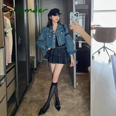 Cyflymder 2024 New Kawaii Pleated Mini Skirt For Women Girl Cute Lolita Japanese Harajuku Fashion