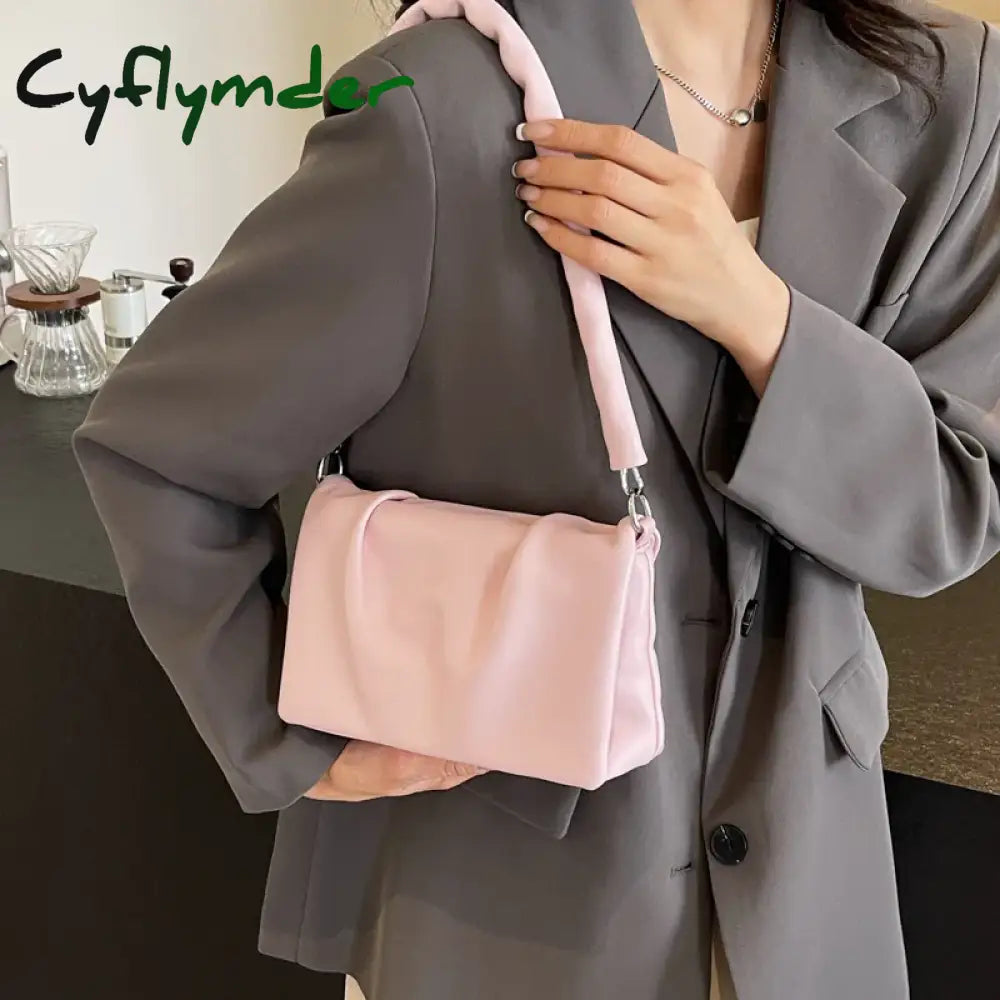 Cyflymder 2024 Spring Famous Brand Pu Leather Women’s Designer Underarm Handbag Short Handle