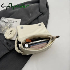 Cyflymder 2024 Spring Famous Brand Pu Leather Women’s Designer Underarm Handbag Short Handle