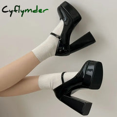  y2k Chunky High Heels Platform Pumps Summer Super High Black Lolita Mary Janes Shoes Women Pumps Footwear