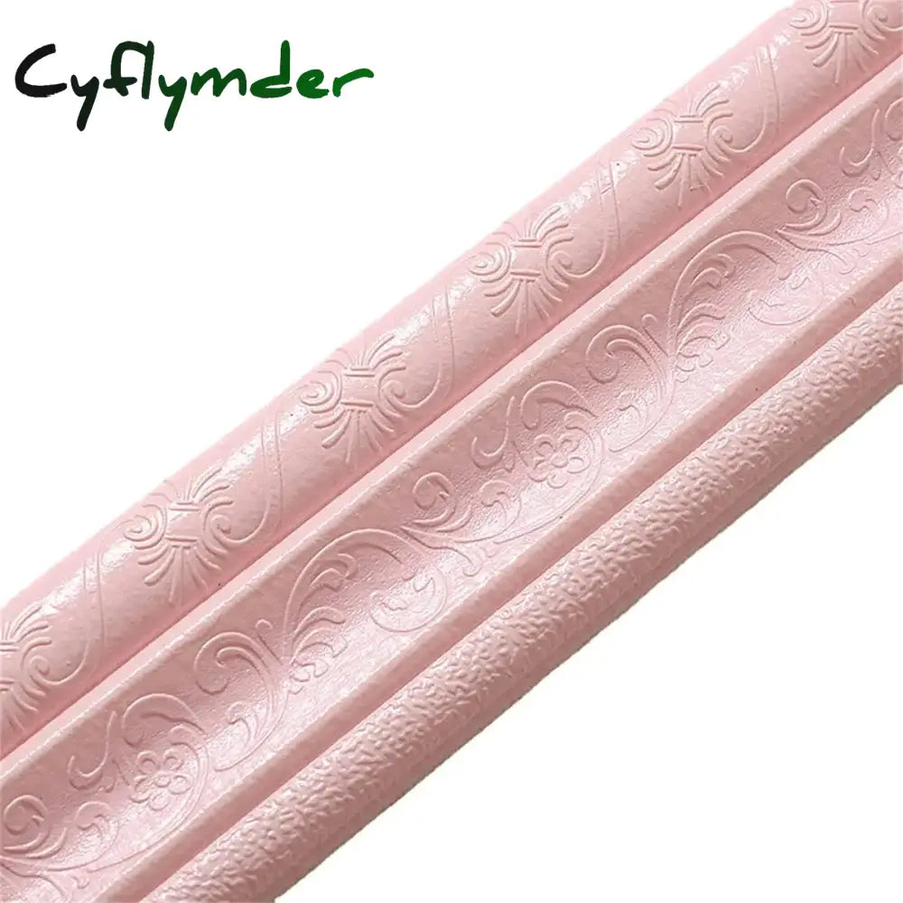 Cyflymder 230cmX8cm Self Adhesive 3D Wall Sticker Waist Line Skirting Line Three-Dimensional Foam Edge Border