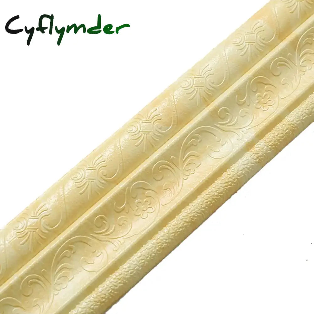 Cyflymder 230cmX8cm Self Adhesive 3D Wall Sticker Waist Line Skirting Line Three-Dimensional Foam Edge Border