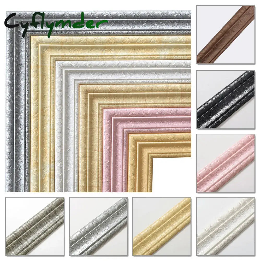 Cyflymder 230cmX8cm Self Adhesive 3D Wall Sticker Waist Line Skirting Line Three-Dimensional Foam Edge Border