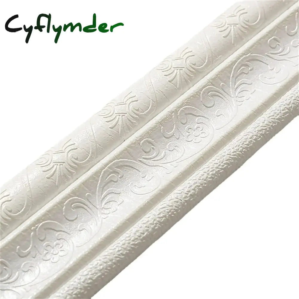 Cyflymder 230cmX8cm Self Adhesive 3D Wall Sticker Waist Line Skirting Line Three-Dimensional Foam Edge Border