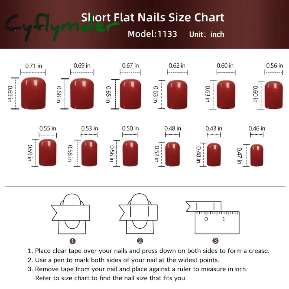 Cyflymder 24 Pcs Glossy Short Flat Press On Nails Pink Glitter French Style Fake Gradient Artifical