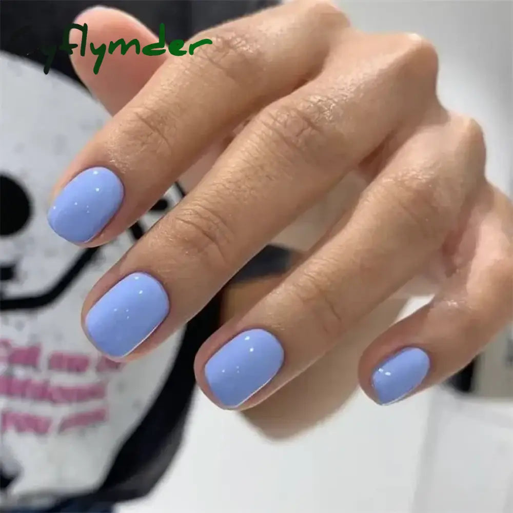 Cyflymder 24pcs Artificial Nail Art Fake Nails Full Coverage Removable Ballet Short Press On Nails tips Chips