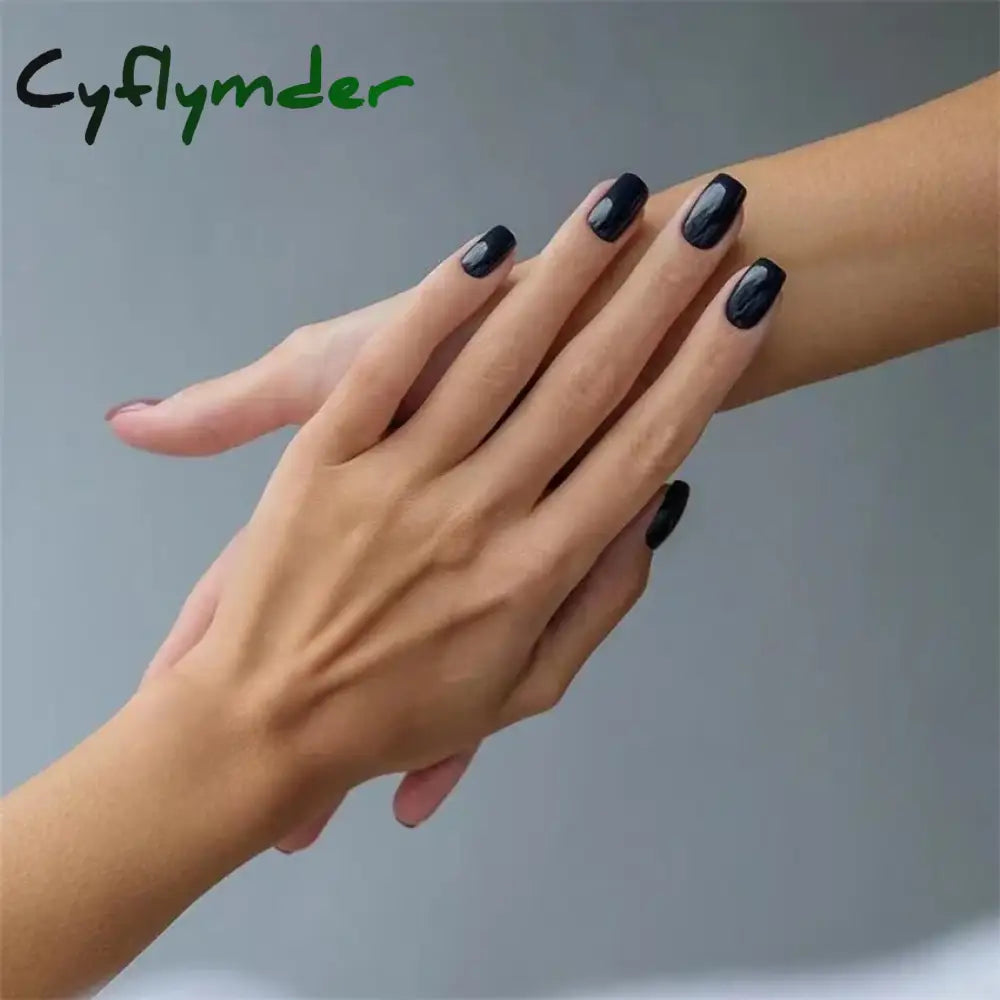 Cyflymder 24pcs Artificial Nail Art Fake Nails Full Coverage Removable Ballet Short Press On Nails tips Chips