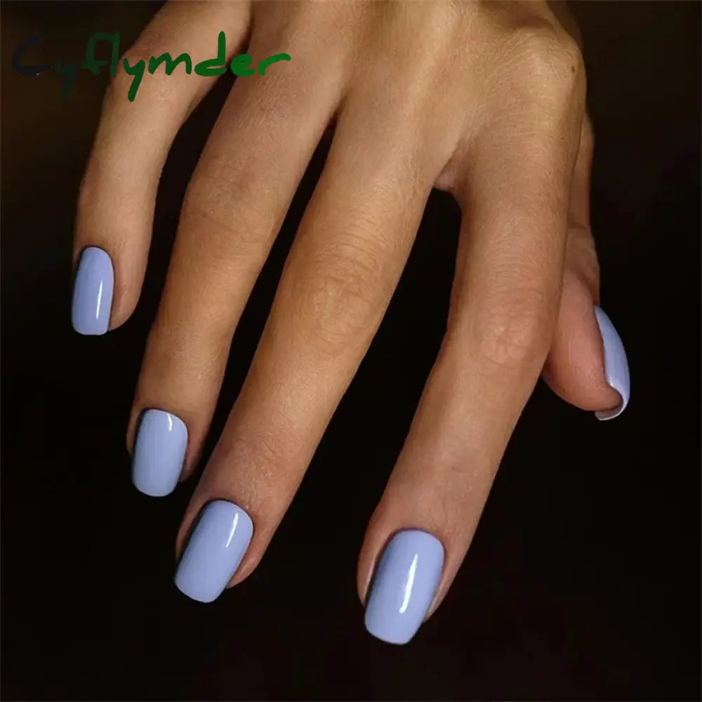 Cyflymder 24pcs Artificial Nail Art Fake Nails Full Coverage Removable Ballet Short Press On Nails tips Chips