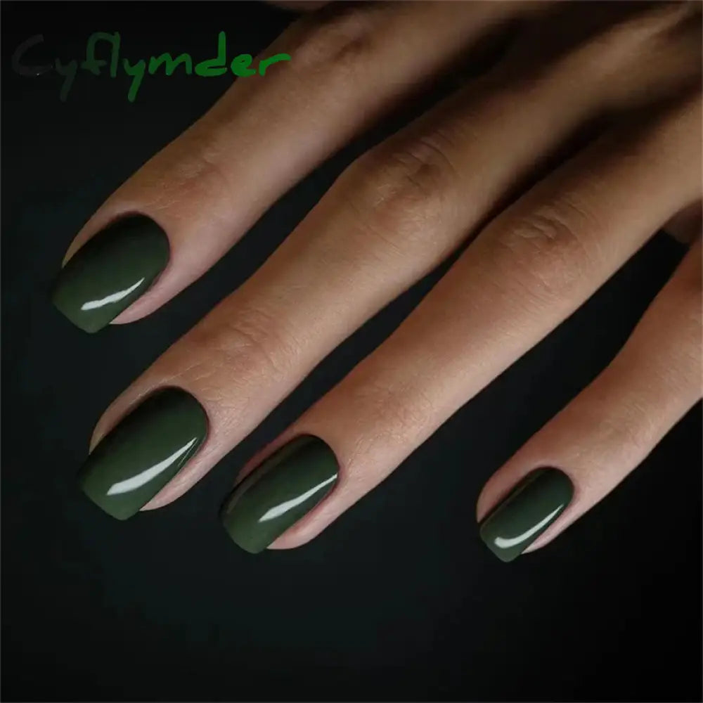 Cyflymder 24pcs Artificial Nail Art Fake Nails Full Coverage Removable Ballet Short Press On Nails tips Chips