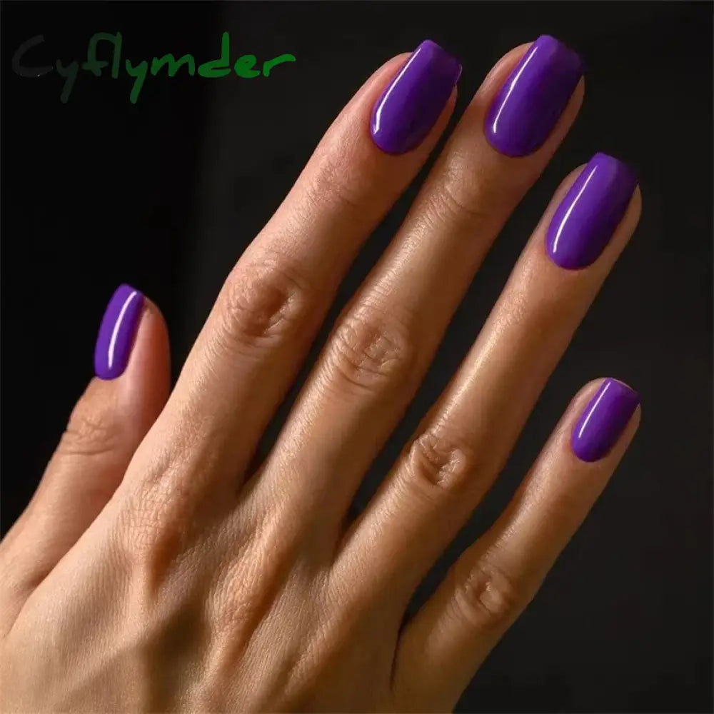 Cyflymder 24pcs Artificial Nail Art Fake Nails Full Coverage Removable Ballet Short Press On Nails tips Chips