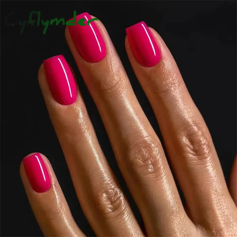 Cyflymder 24pcs Artificial Nail Art Fake Nails Full Coverage Removable Ballet Short Press On Nails tips Chips