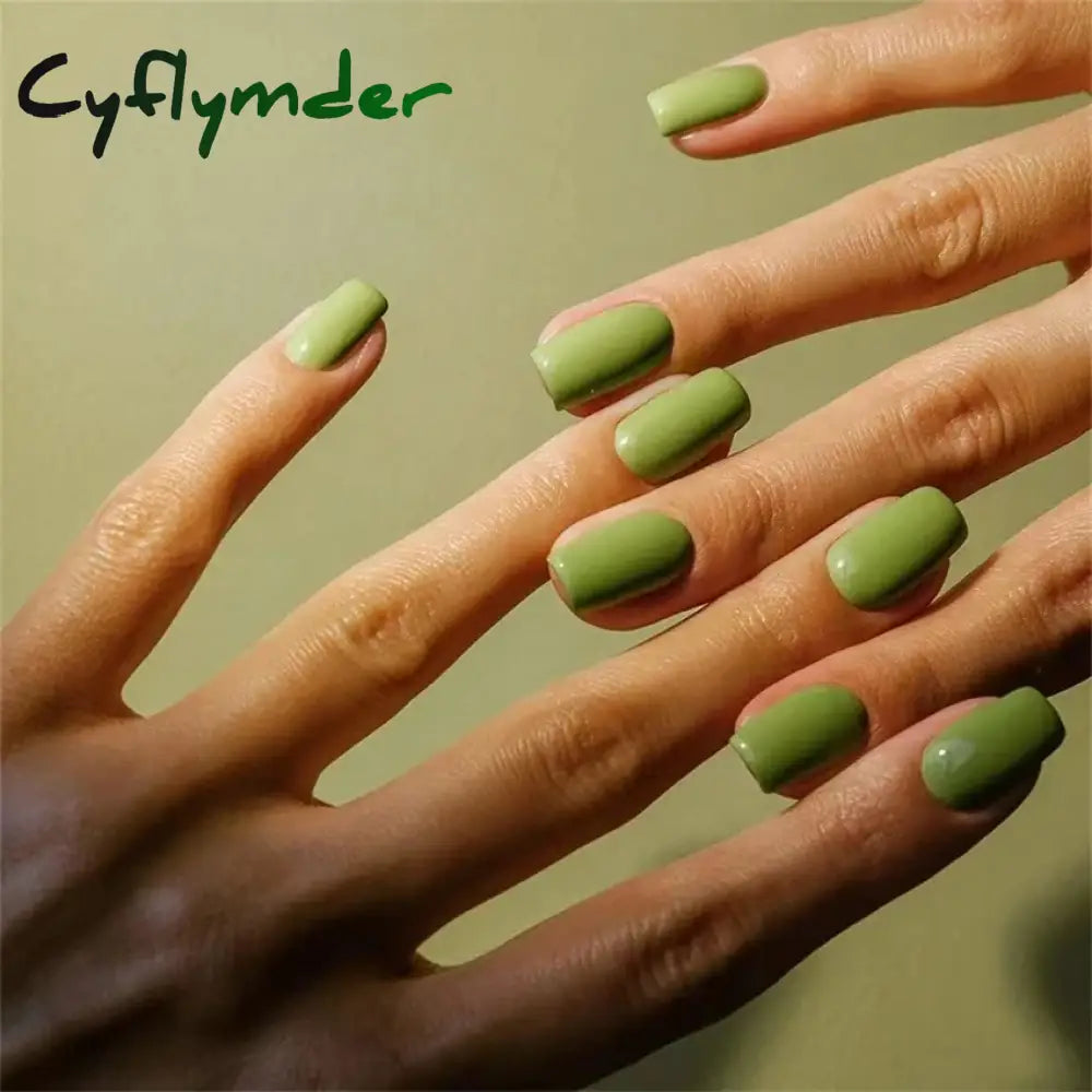 Cyflymder 24pcs Artificial Nail Art Fake Nails Full Coverage Removable Ballet Short Press On Nails tips Chips