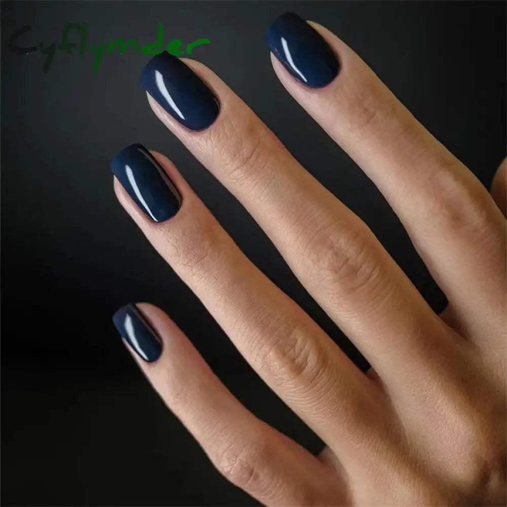 Cyflymder 24pcs Artificial Nail Art Fake Nails Full Coverage Removable Ballet Short Press On Nails tips Chips