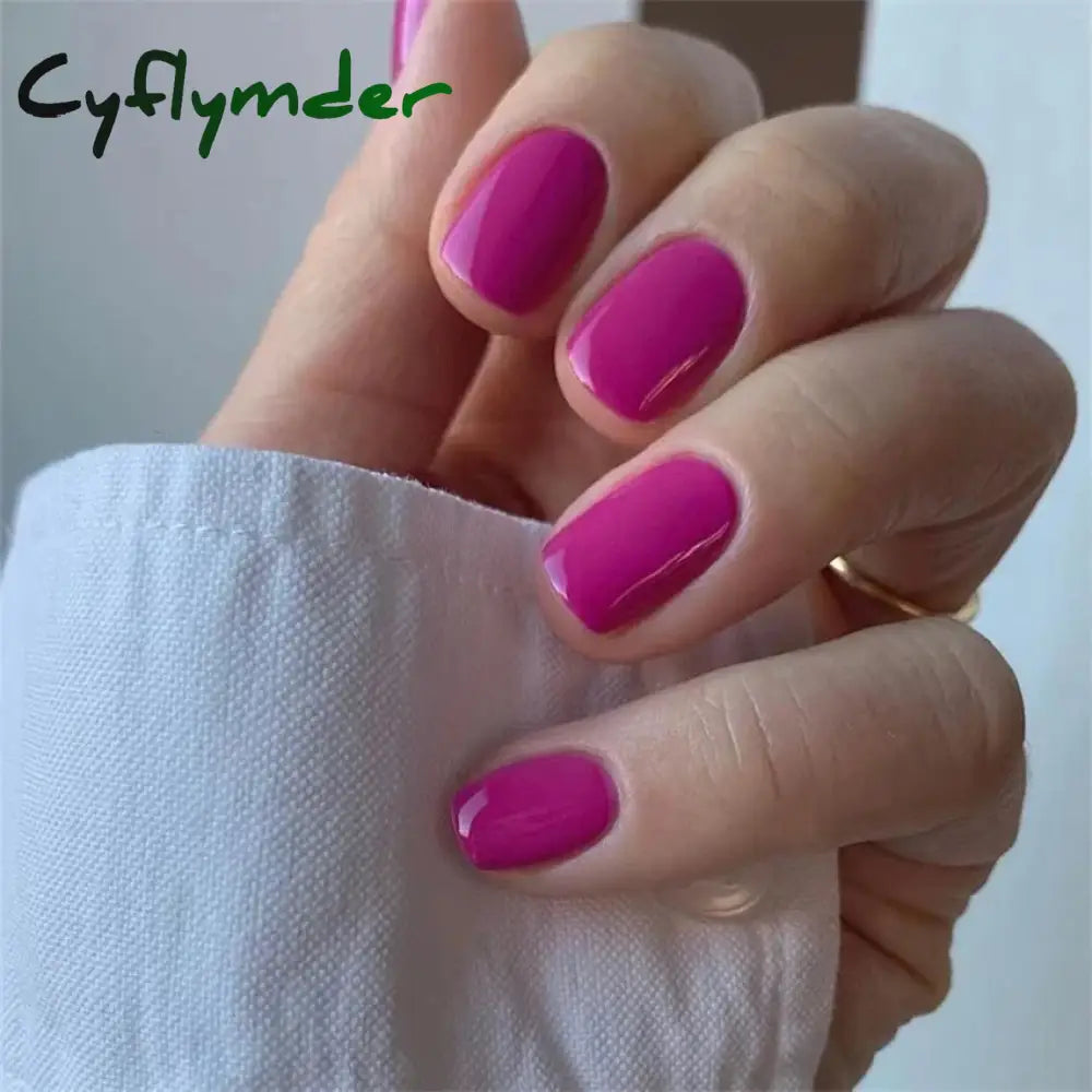 Cyflymder 24pcs Artificial Nail Art Fake Nails Full Coverage Removable Ballet Short Press On Nails tips Chips