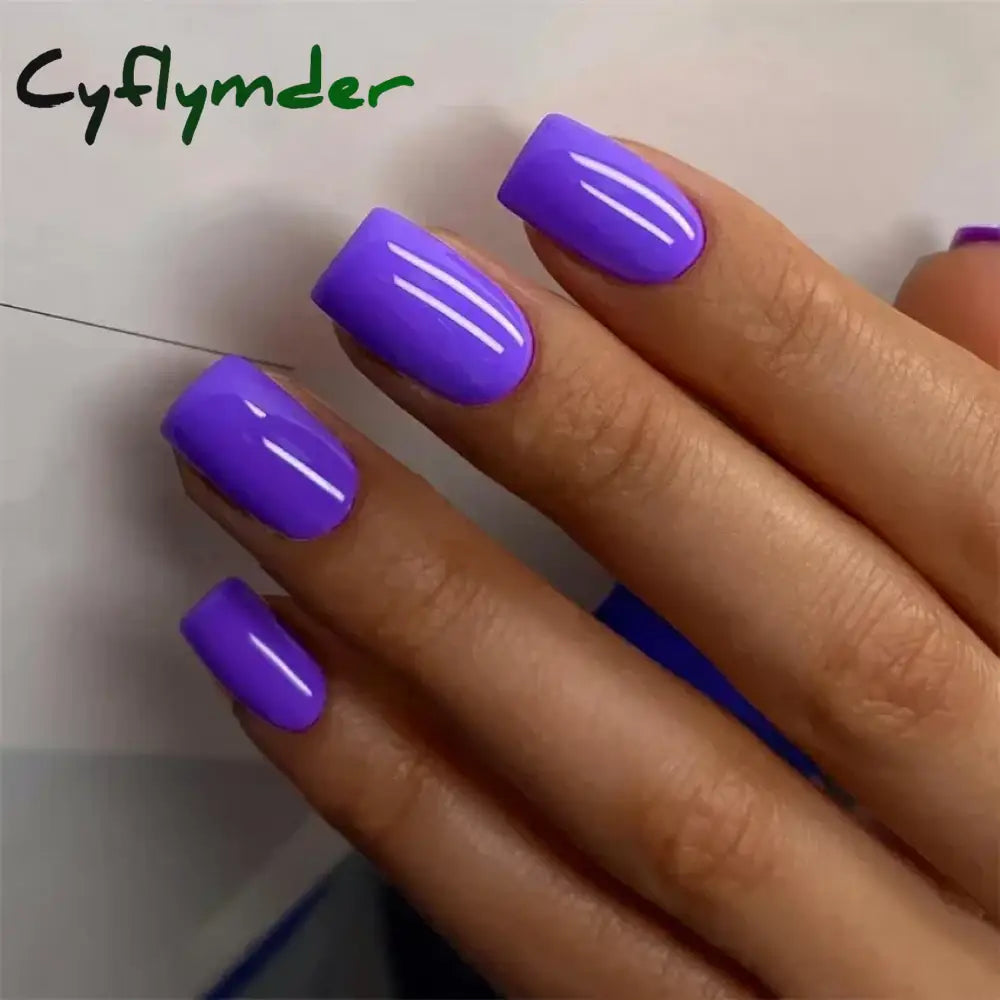 Cyflymder 24pcs Artificial Nail Art Fake Nails Full Coverage Removable Ballet Short Press On Nails tips Chips