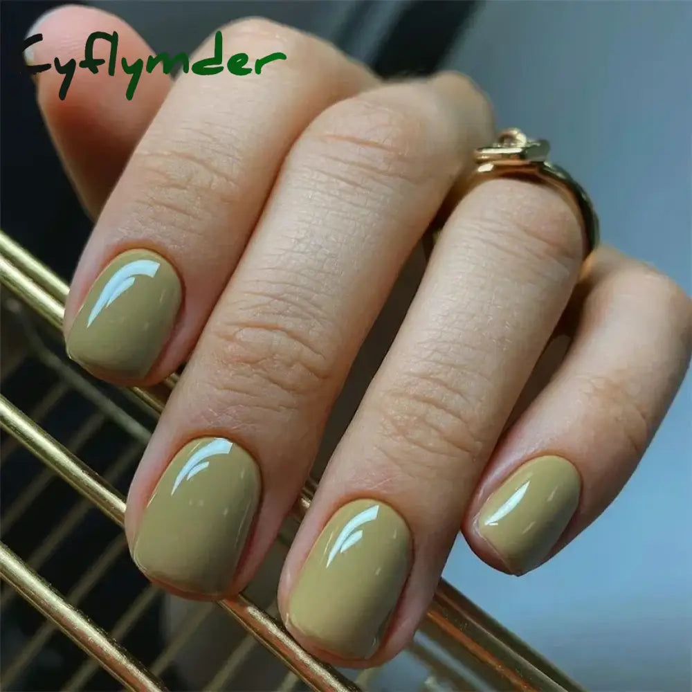 Cyflymder 24pcs Artificial Nail Art Fake Nails Full Coverage Removable Ballet Short Press On Nails tips Chips