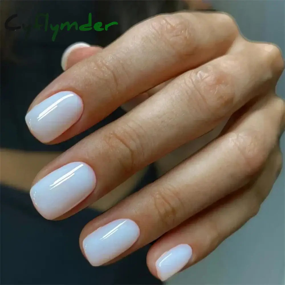 Cyflymder 24pcs Artificial Nail Art Fake Nails Full Coverage Removable Ballet Short Press On Nails tips Chips