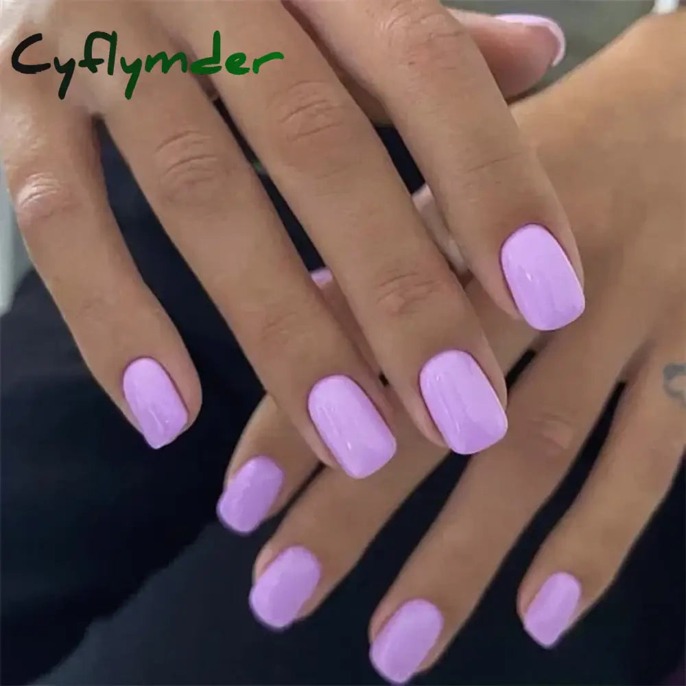 Cyflymder 24pcs Artificial Nail Art Fake Nails Full Coverage Removable Ballet Short Press On Nails tips Chips