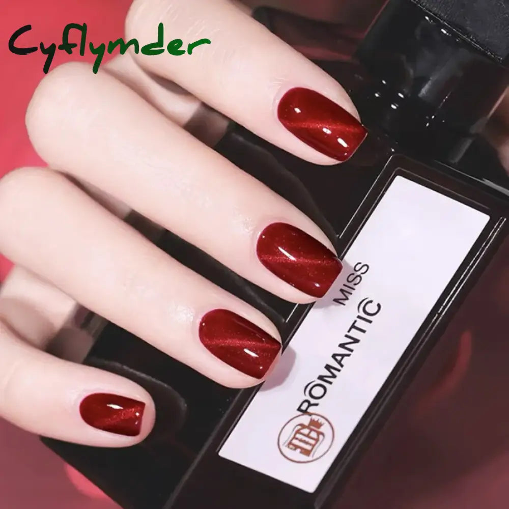 Cyflymder 24pcs/box Cat Eye Phototherapy Nail Patch Wearable Fake Nail Short False Nail Wedding For Winter Autumn