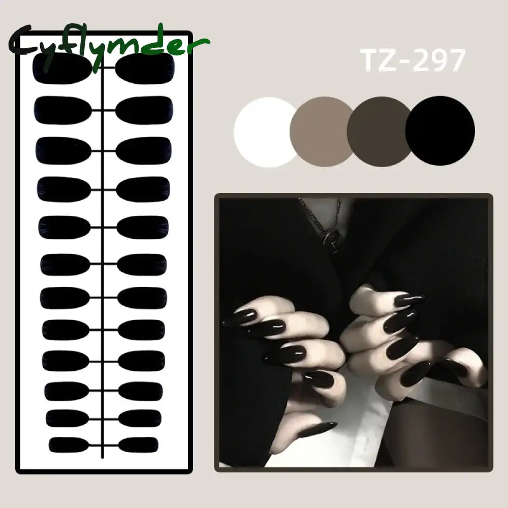 Cyflymder 24Pcs/Box Gradient Color Artifical Press On Nails With Glue Long Coffin Fake Nails Lovely Girls Nail Art