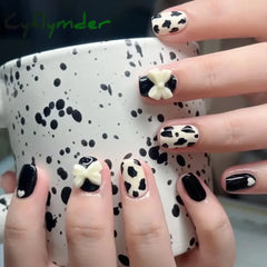 Cyflymder 24Pcs/Box Gradient Color Artifical Press On Nails With Glue Long Coffin Fake Nails Lovely Girls Nail Art