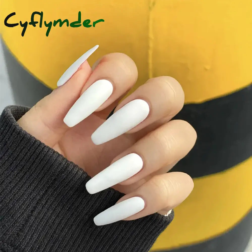 Cyflymder 24Pcs Khaki Pure Color Frosted Ballet Matte Fake Nails Press On Wearable Detachable Nail