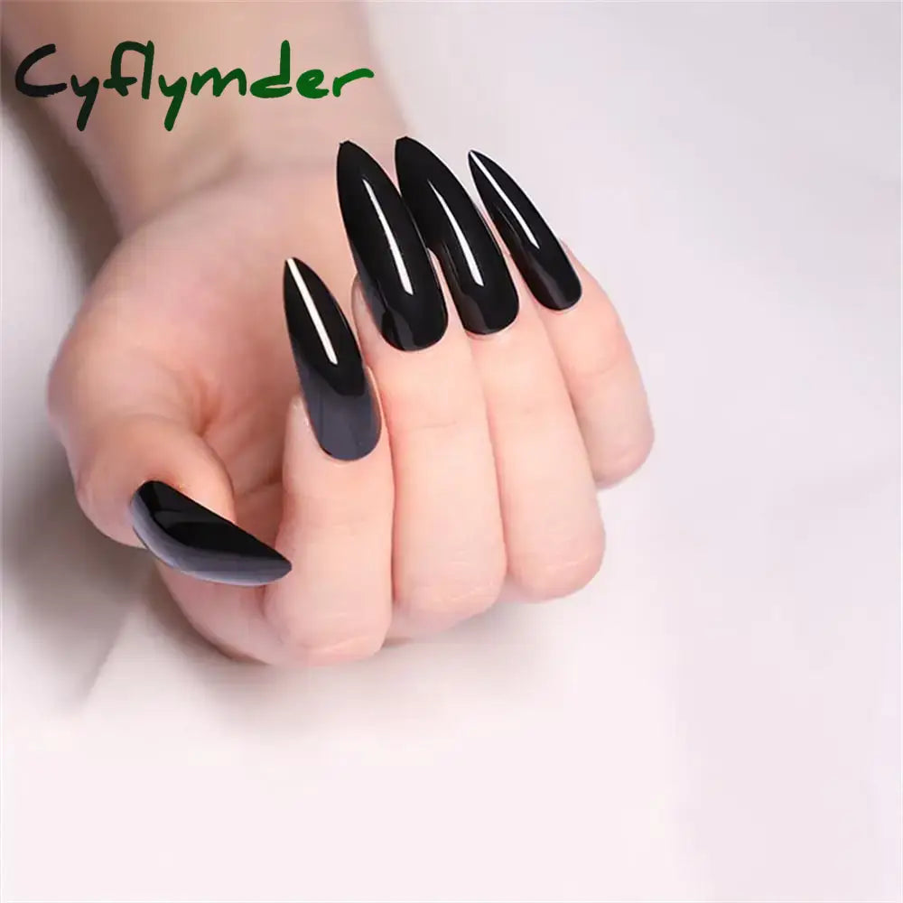 Cyflymder 24pcs Short Almond False Nails Flower Pattern Oval Fake Nails Press on Nails Full Cover Wearable Manicure
